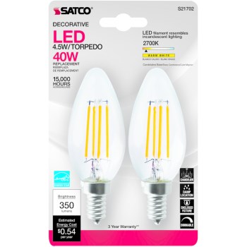 LED 2 Pack 4.5 W Clear Bulb