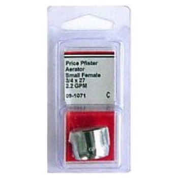 Faucet Aerator, Chrome  3/4"-27 Female Thread, 2.2 GPM
