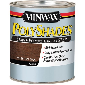Minwax 61485 PolyShades Wood Stain & Polyurethane, Mission Oak Gloss  ~ Quart