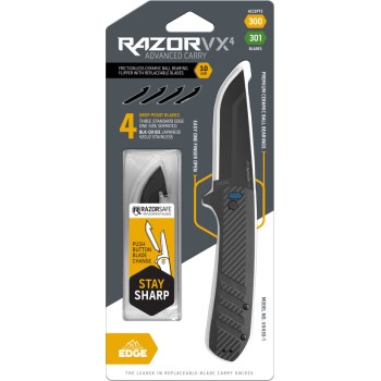 Outdoor Edge RazorSafe Carry Knife, Black - 3"