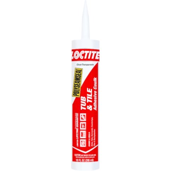 Loctitle 2-in-1 Seal and Bond Tub & Tile Caulk, Clear ~ 10 oz Tube