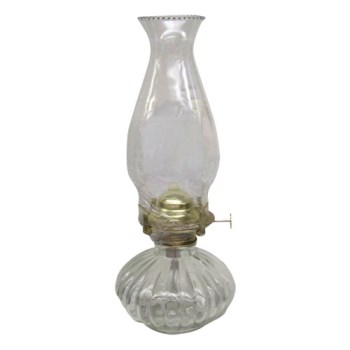 21st Century Ellipse Glass Oil Lamp, Clear - 13"