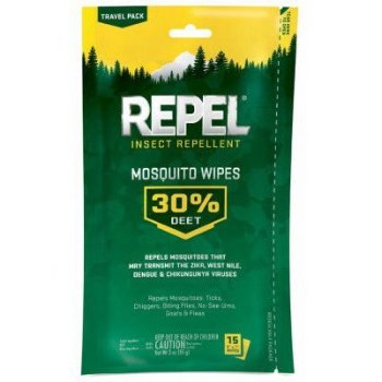 15ct 30% Repel Wipes