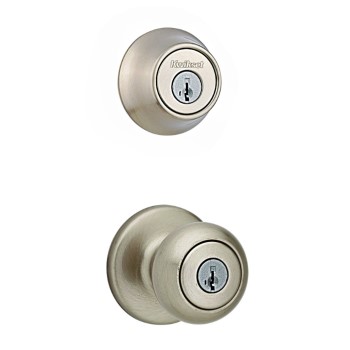 Kwikset 96900-366 Cove Design Series Entry &amp; Deadbolt Combo Pak, Satin Nickel ~ KA6