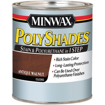 Minwax 61440 PolyShades Stain & Polyurethane,  Antique Walnut Gloss ~ Quart