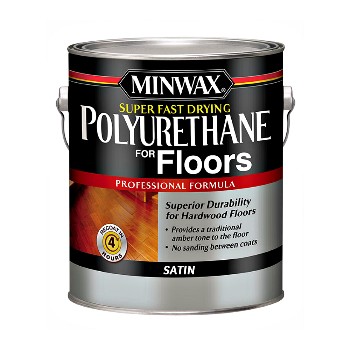 Polyurethane Floor Finish, Fast Dry/Clear Satin ~ Gal