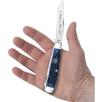 Masonic Blue Bone Trapper Knife