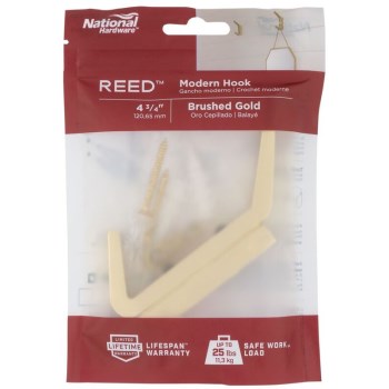 National Reed Geometric Wall Hook - Brushed Gold