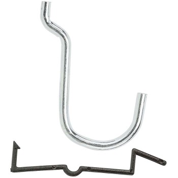 Locking Curved Pegboard Hooks, Zinc Plated ~ 1"