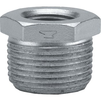 Hex Bushing, Galvanized Steel - 1" x 1/2"