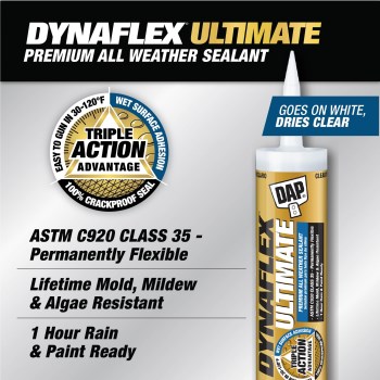 DAP Dynaflex Ultimate Premium All-Weather Sealant, Clear - 10.1 oz