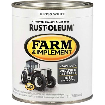 Rust-Oleum 280105 Farm and Implement Finish, Gloss White ~ 1 quart