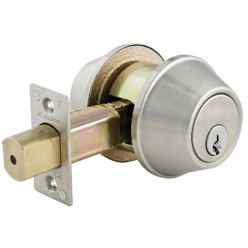 Commercial Double Cylinder Deadbolt, Brushed Chrome