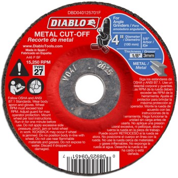4" Metal Cut Off Disc