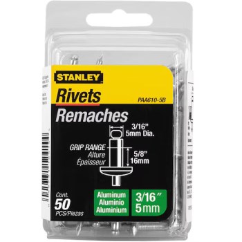 Stanley Aluminum Rivets, 50pk - 3/16" x 5/8"