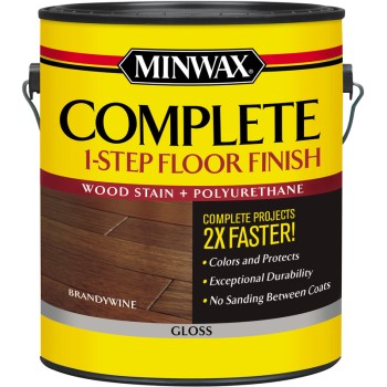 Complete 1 Step Floor Finish Wood Stain, Brandywine Gloss ~ Gallon