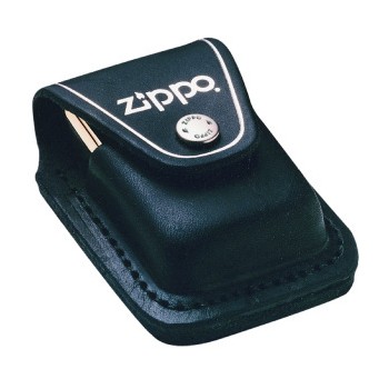Leather Lighter Pouch w/Loop, Black