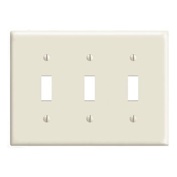 Leviton 002-PJ3-W Three-Toggle Switch Plate ~ White