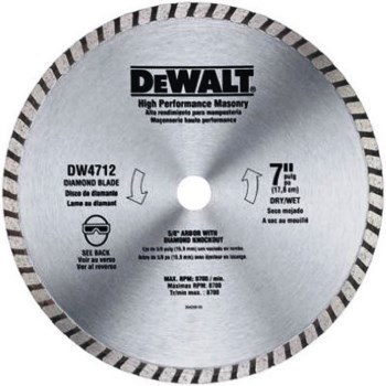 DeWalt DW4712B High Performance Masonry Diamond Blade ~ 7"