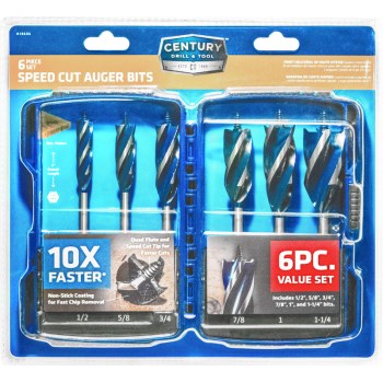 Auger Bit Set, Speed Cut ~ 6 Piece