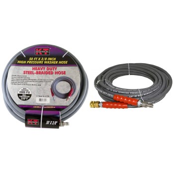 K-T Ind 6-7130 High Pressure Washer Hose for Pressure Washers ~ 3/8" x 50 Ft