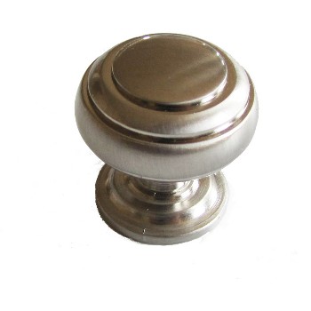 Round Knob, Satin Nickel ~ 1-1/4" diameter