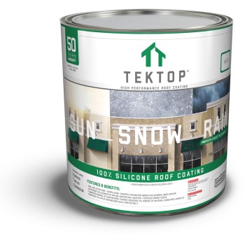 Tektop 100% Silicone Roof Coating, Gray ~ 1 gallon