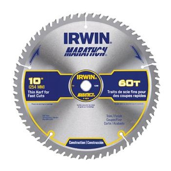 Irwin 14074 Marathon Miter &amp; Table Saw Blade ~ 10" 60T