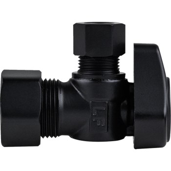 Quarter Turn Angle Stop, Matte Black - 1/2" x 3/8"