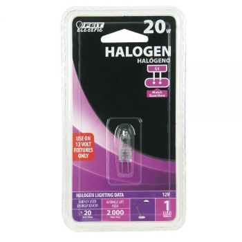 Light Bulb, Bi-Pin Halogen 12 Volt 20 Watt