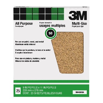 3M 051144994069 Sandpaper, Aluminum Oxide ~ 50 Grit