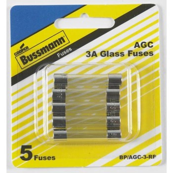 Glass Tube Fuse, 5pk Card