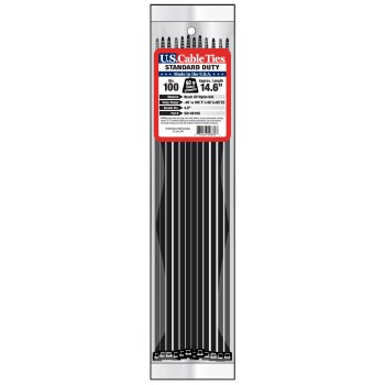 Standard Duty Cable Ties, UV Black - 14", 100pk