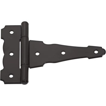 Ornamental Reversible T-Hinge, Black - 4", 2pk