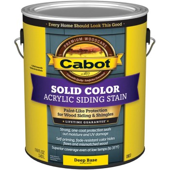 Cabot 140.0000807.007 Pro Vt Solid Color Acrylic Siding Stain, Deep Base ~ Gallon