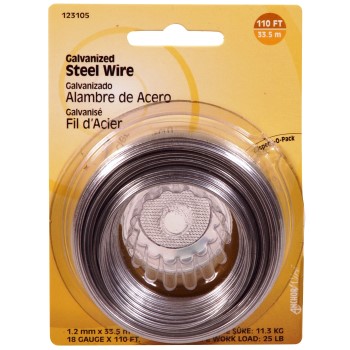 Galvanized Wire, 18 Gauge ~  110 feet 