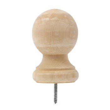 Waddell Large Ball Pine Post Top  3-1/4" x 4-1/4"