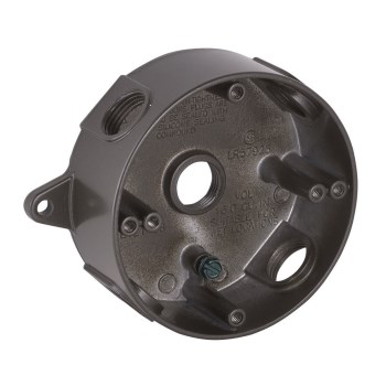 Round Splice Box, Weatherproof Bronze - 4"