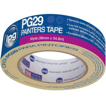 Intertape Polymer Group PG29-160 Low Tack Masking Tape, Premium Grade ~ 1" x 60 yd 