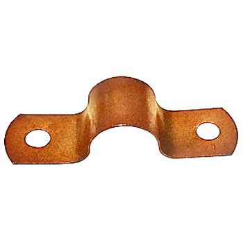 Two Hole Copper Pipe Straps w/Nails ~ 3/8"