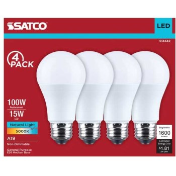 4pk 15w A19 Led Bulb