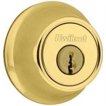 Kwikset 660 Single Cylinder Deadbolt, Polished Brass