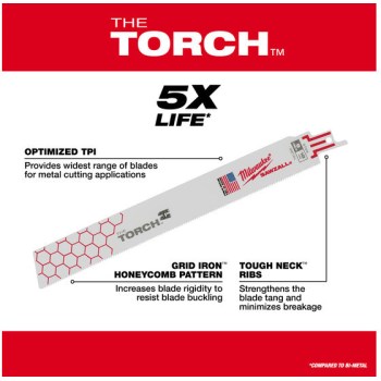 Milwaukee Torch Sawzall Blade 5pk - 12", 18 TPI