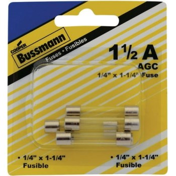 AGC Glass Tube Fuse - 1-1/2 Amp, 5pk