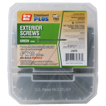 Grip-Rite Exterior Screw, Green - #10 x 4", 5 Lb