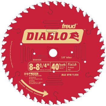 Freud/diablo D0840x Finish Blade, 40t 8-1/4 Inch