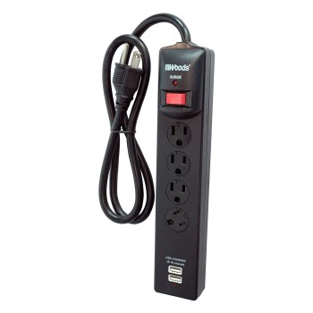Coleman Cable 41302 Woods Brand 4 Outlet Surge Protector W/3
