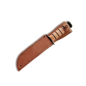 Leather Sheath, Plain-Brown, Fits Knife w/7 in Blade