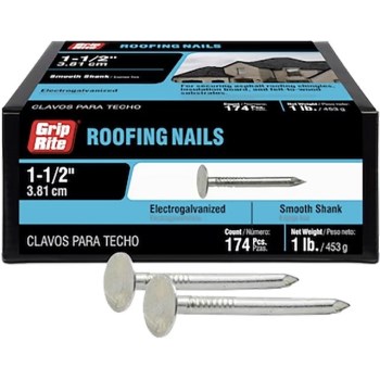 Prime Source EG Roofing Nails - 1-1/2", 30 Lb Bucket