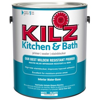 KILZ Kitchen & Bath Sealer and Stainblocker Primer, White ~ Gallon